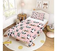 Morbuy Copripiumino Singolo 90x190 e 1 Federa 40x60, Set Copripiumino Singolo in Microfibra, Biancheria da Letto di Panda Stampa