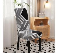 Morbuy Coprisedia in Spandex Elasticizzati con Schienale, Fodera per Sedia Stampa Moderna, Lavabile e Sfoderabile, Decor per Sala Pranzo Hotel Banchetto Party (Strisce Grigie,1 Pezzi)