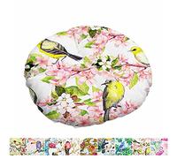 Morbuy Cuscini per Sedia Rotondi Fiore e Serie Uccello, Cuscino Sedia in Cotone Lino Tatami Comodo Morbido, per Cucina Giardino Sedia da Pranzo Interno ed Esterno (40x40cm,Tordo Giallo)