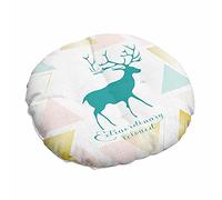 Morbuy Cuscini per Sedia Rotondi Modello Animale Nordic, Cuscino Sedia in Cotone Lino Tatami Comodo Morbido, per Cucina Giardino Sedia da Pranzo Interno ed Esterno (40x40cm,Alce)