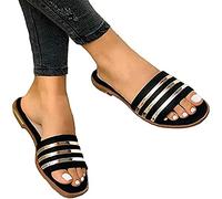 Morbuy Donna Estive Sandali alla Moda Zeppa Piatto, Taglia Larga Roma Comoda Pantofole Tacco 2 CM Sandali con Plateau Casual Bocca di Pesce Ciabatte Aperte per Spiaggia Viaggio (39,Nero)