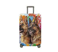 Morbuy Elastica Copri Valigia, 18-32 Pollici Coprivaligia Antipolvere Lavabile, Modello cane Pastore Copri Valigia Grande per, Viaggi, Business (Acquerello,L(26-28 pollici))