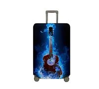 Morbuy Elastica Copri Valigia, 18-32 Pollici Coprivaligia Antipolvere Lavabile, Stampa di Chitarra Copri Valigia Grande per, Viaggi, Business (M (22-25 Zoll),Blaue Flamme)