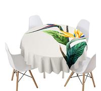 Morbuy Fiore Tovaglia Rotonda, Tovaglie da Tavola in Poliestere Antimacchia Lavabile per Salotto Pranzo Cucina Giardino Feste Decorazione (Strelitzia,Diametro 180cm)