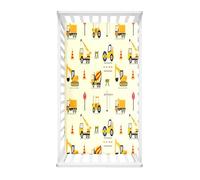 Morbuy Lenzuola con Angoli per Lettino, Lenzuola da Lettino, Stile Cartone Animato Lenzuola Navicella con Angoli Elasticizzati Lenzuola per Culla per Bambine e Ragazzi (Escavatore,140x70cm)