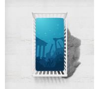 Morbuy Lenzuola con Angoli per Lettino, Mondo dell'oceano Lenzuola da Lettino, Lenzuola Navicella con Angoli Elasticizzati Lenzuola per Culla per Bambine e Ragazzi (Edificio,45x90cm)