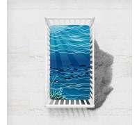 Morbuy Lenzuola con Angoli per Lettino, Mondo dell'oceano Lenzuola da Lettino, Lenzuola Navicella con Angoli Elasticizzati Lenzuola per Culla per Bambine e Ragazzi (Mare,75x33cm)