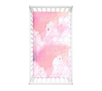 Morbuy Lenzuola con Angoli per Lettino, Scaglie Colorate Morbido Lenzuola da Lettino, Lenzuola Navicella con Angoli Elasticizzati Lenzuola per Culla per Bambine e Ragazzi (90x55cm,Rosa)
