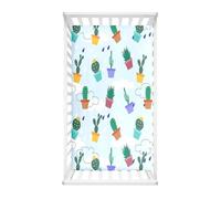 Morbuy Lenzuola con Angoli per Lettino, Stampa Cactus Lenzuola da Lettino, Lenzuola Navicella con Angoli Elasticizzati Lenzuola per Culla per Neonati, Bambine e Ragazzi (piovere,80x40cm)