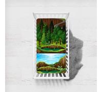 Morbuy Lenzuola con Angoli per Lettino, Stampa Fluviale Morbido Lenzuola da Lettino, Lenzuola Navicella con Angoli Elasticizzati Lenzuola per Culla per Bambine e Ragazzi (torrente,45x90cm)