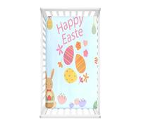 Morbuy Lenzuola con Angoli per Lettino, Uovo di Pasqua Lenzuola da Lettino, Lenzuola Navicella con Angoli Elasticizzati Lenzuola per Culla per Bambine e Ragazzi (azzurro,90x55cm)