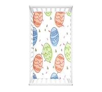 Morbuy Lenzuola con Angoli per Lettino, Uovo di Pasqua Lenzuola da Lettino, Lenzuola Navicella con Angoli Elasticizzati Lenzuola per Culla per Bambine e Ragazzi (Uova colorate,90x55cm)