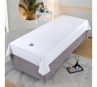Morbuy Lenzuolo Impermeabile per Lettino da Massaggio Spa con Foro per Il Viso, in Morbido Poliestere Lavabili, Copertura Protettiva per Lettino da Massaggio di Bellezza (120x230cm,Bianco)