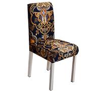 Morbuy Lusso Coprisedie in Spandex, Fodera per Sedia con Schienale Stampa Vintage Classica Lavabile e Sfoderabile per Sala Pranzo Hotel Banchetto Party Decor (Magnifico,6 Pezzi)