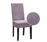 Morbuy Moderno Seersucker Coprisedie Impermeabile Fodera per Sedia Tinta Unita con Schienale per Sala Pranzo Hotel Banchetto Party Decor, Lavabile e Sfoderabile (Lavanda,6 Pezzi)