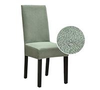 Morbuy Moderno Seersucker Coprisedie Impermeabile Fodera per Sedia Tinta Unita con Schienale per Sala Pranzo Hotel Banchetto Party Decor, Lavabile e Sfoderabile (Verde Oliva,6 Pezzi)