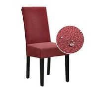 Morbuy Moderno Seersucker Coprisedie Impermeabile Fodera per Sedia Tinta Unita con Schienale per Sala Pranzo Hotel Banchetto Party Decor, Lavabile e Sfoderabile (Rosso,1 Pezzi)