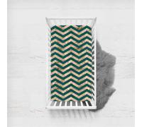 Morbuy Motivi Geometrici Lenzuola con Angoli per Lettino, Morbido Lenzuola da Lettino, Lenzuola Navicella con Angoli Elasticizzati Lenzuola Culla per Bambine e Ragazzi (Verde,90x45cm)