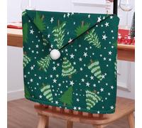 Morbuy Natalizia Coprisedie con Cappello, Coprisedie Cappello di Babbo Natale 2/4/6/8 Pezzi, Copri Sedia per Decorazioni Natalizie, Parte de Año Nuevo (Albero Verde Scuro,8 piezas)