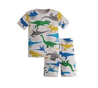 Morbuy Pigiama Bambino Corto Ragazzino, Ragazza Completi Estivi 100% Cotone con Maglietta Simpatici Animali Stampa E Pantaloncini, Set Pigiami Corti Bimbo per 3-8 Anni (Drago tortuoso,3T/100)