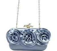 Morbuy Pochette Clutch Donna Cerimonia Elegante Strass (Blu)