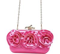 Morbuy Pochette Clutch Donna Cerimonia Elegante Strass (Magenta)