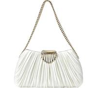 Morbuy Pochette Clutch Raso Donna Cerimonia Elegante (Bianco)