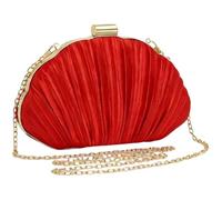 Morbuy Pochette Clutch Raso Donna Cerimonia Elegante | Borsa da Cerimonia Pieghe Forma Conchiglia Clutch Bag Borsetta con Catena Rimovibile per Feste Sposa Ballo di Fine Anno