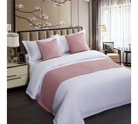 Morbuy Runner Letto Matrimoniale,Corridore Letto, Morbido Confortevole Sciarpa,Modern Scarf Runner Decorazione per Alberghi Hotel (240x 50cm per 180cm Letto,Rosa)