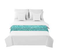 Morbuy Runner Letto Matrimoniale, Corridore Letto, Morbido Sciarpa e Federa da Letto, Stampa 3D Modern Scarf Runner Decorazione per Alberghi Hotel (Verde Scintillante,50x210cm)