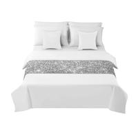 Morbuy Runner Letto Matrimoniale, Corridore Letto, Morbido Sciarpa e Federa da Letto, Stampa 3D Modern Scarf Runner Decorazione per Alberghi Hotel (Argento Scintillante,50x210cm)