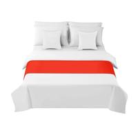Morbuy Runner Letto Matrimoniale, Corridore Letto, Morbido Sciarpa e Federa da Letto, Tinta Unita Modern Scarf Runner Decorazione per Alberghi Hotel (Rosso,50x210cm)