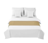 Morbuy Runner Letto Matrimoniale, Corridore Letto, Morbido Sciarpa e Federa da Letto, Tinta Unita Modern Scarf Runner Decorazione per Alberghi Hotel (Cachi,50x210cm)