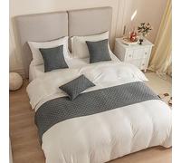Morbuy Runner Letto Matrimoniale, Jacquard Reversibile Corridore Letto, Morbido Sciarpa e Federa da Letto, Modern Alberghi Scarf Runner Decorazione (45x210 cm (corridori da Letto),Grigio)
