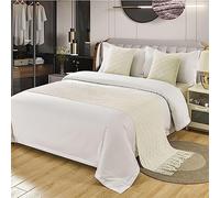 Morbuy Runner Letto Matrimoniale Nappe,Corridore Letto, Morbido Confortevole Sciarpa,Modern Scarf Runner Decorazione per Alberghi Hotel (1 Fodera per Cuscino 45x45 cm,Bianco)