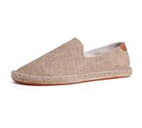 Morbuy Scarpe Espadrillas Basse Classiche per Uomo e Donna, 36-47 Espadrillas Flats Slip On in Tela Elegante Comodo Leggere Scarpe Basse ed Estive con Suola in Juta e Gomm (45,T206 Marrone Scuro)