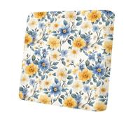 Morbuy Set di 12 Copricuscini per Esterno, Impermeabili Copricuscini da Giardino e Patio, Coperture di Ricambio per Mobili da Giardino Divano Angolare in Rattan (Fiori gialli)