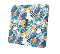 Morbuy Set di 12 Copricuscini per Esterno, Impermeabili Copricuscini da Giardino e Patio, Coperture di Ricambio per Mobili da Giardino Divano Angolare in Rattan (Foglie blu)