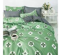 Morbuy Set di Biancheria da Letto 4 Pezzi - Fiori Stampa Set Copripiumino in Microfibra con 1 Lenzuola Piane e 2 Federe per Letto Singolo Matrimoniale King (Verde,220x240cm /2.2M)