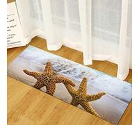 Morbuy Tappetino per Porta Ingresso, Zerbino Stampa Mare 3D, Antiscivolo, Lavabile, Morbido, per Interni Ed Esterni, per Bagno, Cucina, WC, Balcone (Gioco di Stelle Marine,50x80cm)