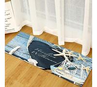 Morbuy Tappetino per Porta Ingresso, Zerbino Stampa Mare 3D, Antiscivolo, Lavabile, Morbido, per Interni Ed Esterni, per Bagno, Cucina, WC, Balcone (Bordo delle Stelle Marine,40x60cm)
