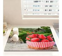 Morbuy Tappetino Scolapiatti Assorbente, Tappeto Scolapiatti Cucina Assorbente Motivo Fragola 3D Tappetino Drenante per Cucina Asciugatura Rapida Antiscivolo (Stile pastorale,50x50cm)