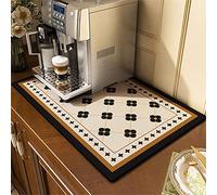 Morbuy Tappetino Scolapiatti Silicone, Assorbente Tappetini Lavello per Cucina Bancone, Pattern di Piastrelle Scolapiatti da Lavello Asciugatura Rapida (30x40cm,Cachi)