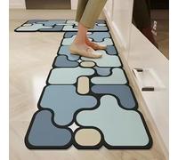 Morbuy Tappeto Cucina Antiscivolo Lavabile, Passatoia Cucina in Diatomite Puzzle Creativo Lungo Tappetino Antiscivolo per Salotto, Bagno, Corridoio, Lavanderia, Doccia (Azzurro cielo,40x120cm)