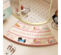 Morbuy Tappeto Doccia Curvo Memory Foam (Gatto carino 1,45x100cm)