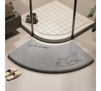 Morbuy Tappeto Doccia Curvo Memory Foam (Stampa scala grigi 2,45x70cm)