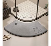 Morbuy Tappeto Doccia Curvo Memory Foam (Stampa scala grigi 5,45x100cm)