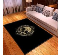 Morbuy Tappeto Salotto Grande Pelo Corto, Moderno Paura Teschio Stampa Grandi Moquette Antiscivolo, Soggiorno Bambini Camera da Letto Decorazione Domestica Tappeti (100x120cm,Teschio retrò)