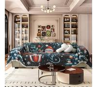Morbuy Telo Copridivano Grande 2 3 4 5 Posti, Coperta Divano Invernale con Frange Decorative Multiuso Morbida Copri Divano Protezione per Mobili&Divano (Natale Rosso 1,260 * 180CM)