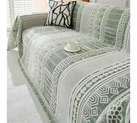 Morbuy Telo Copridivano Grande 2 3 4 5 Posti, Coperta Divano Invernale con Frange Decorative Multiuso Morbida Copri Divano Protezione per Mobili e Divano (180 * 280cm,Vintage-Verde)
